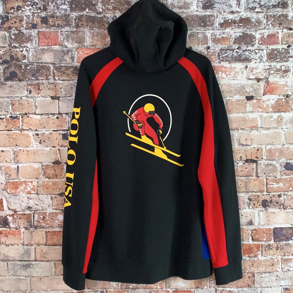 Polo Ralph Lauren Alpine Ski 92 USA Zipped Hood Black